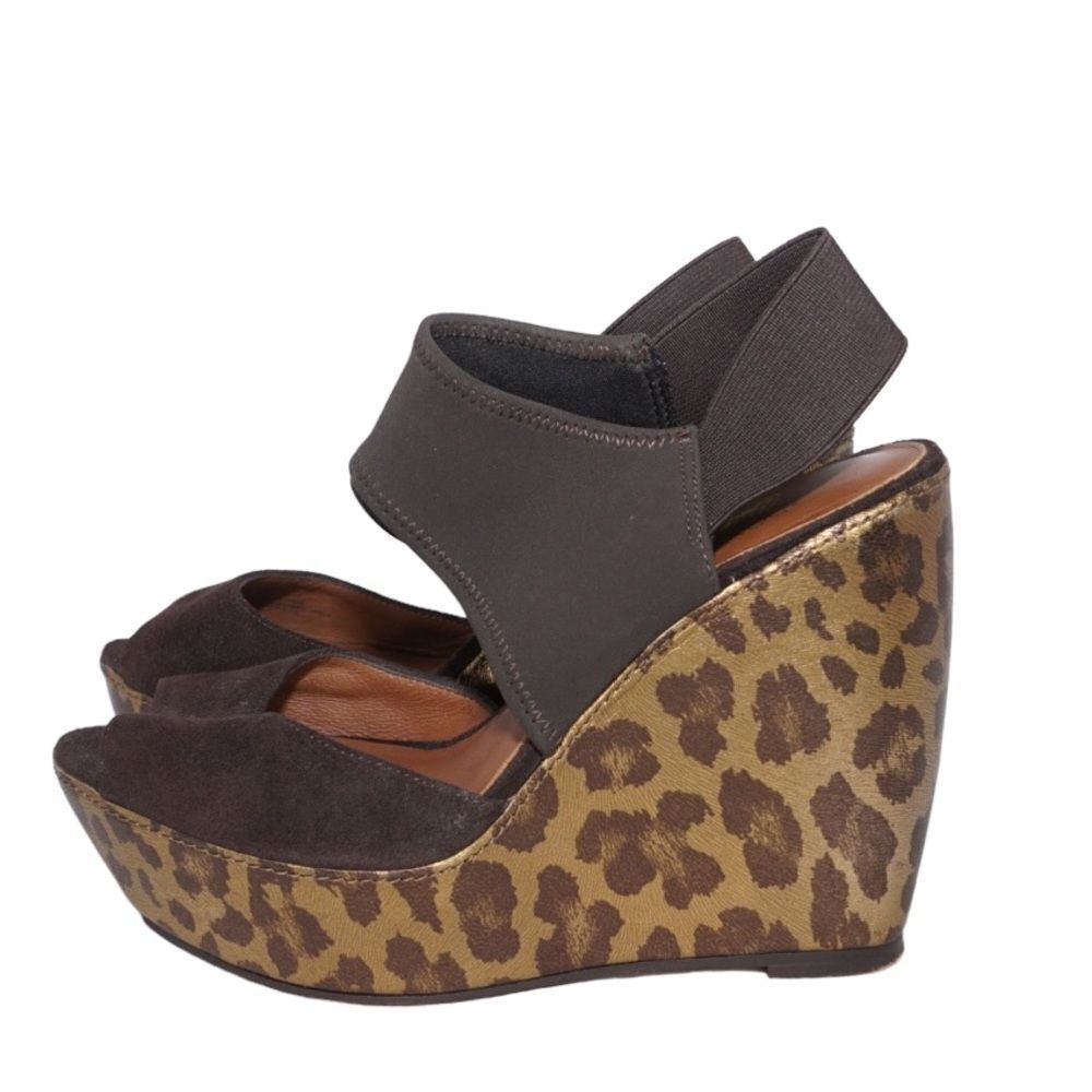 Donald J. Pliner LEEE Leopard Wedge Sandals, Size 6 - Picture 6 of 8
